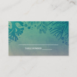 Korals och tropisk Ocean Treasures Teal Placeringskort