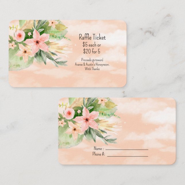  Koralvattens färgsatta blommor Lotteri  Tilläggskort (Fram/baksida)