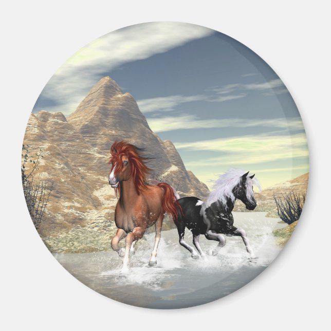 Körande hästar magnet (Framsidan)