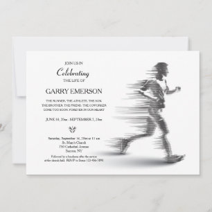 Körande man Firande av Life Memorial Card Meddelande