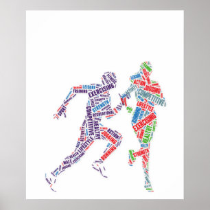 Körande man och flicka poster