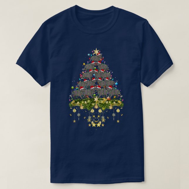 Korat Cat Christmas Tree Lights Funny Xmas Lover  T Shirt (Design framsida)