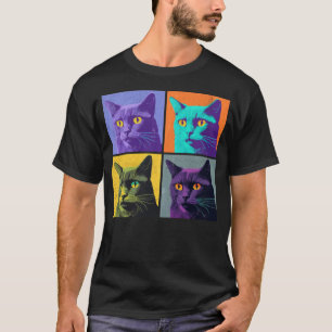 Korat Kat Pop Illustration Färgämnen Kvinnor T Shirt