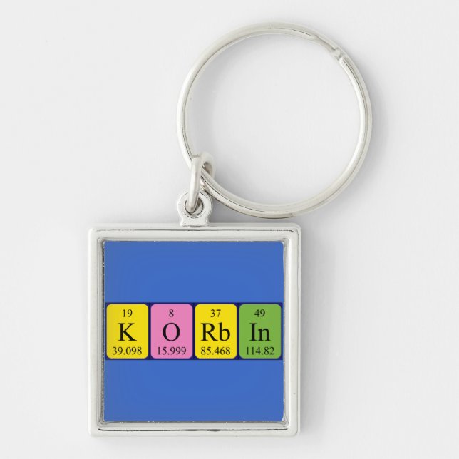 Korbin periodiskt bord namn nyckelring (Framsidan)