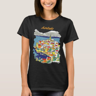Korcula Kroatien befäst stad kust resor T Shirt