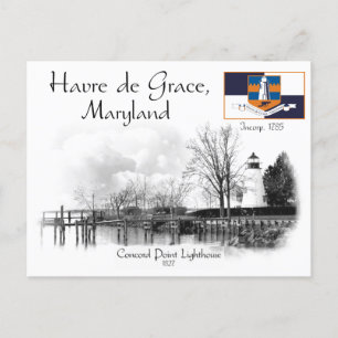 KORD POINT LIGHTHUSE - MARYLAND - POSTCARD VYKORT