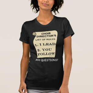 Kördirektören listar av regler t-shirt