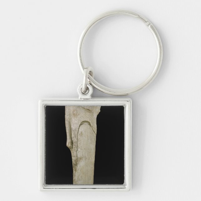 Kore figur som är hängiven till Hera Fyrkantig Silverfärgad Nyckelring (Framsidan)