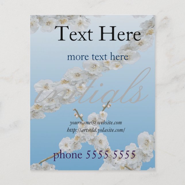 Korea Cherry Blommars White Flygblad (Baksidan)