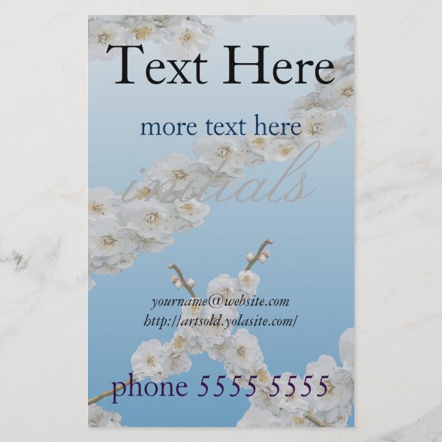 Korea Cherry Blommars White Flygblad (Baksidan)