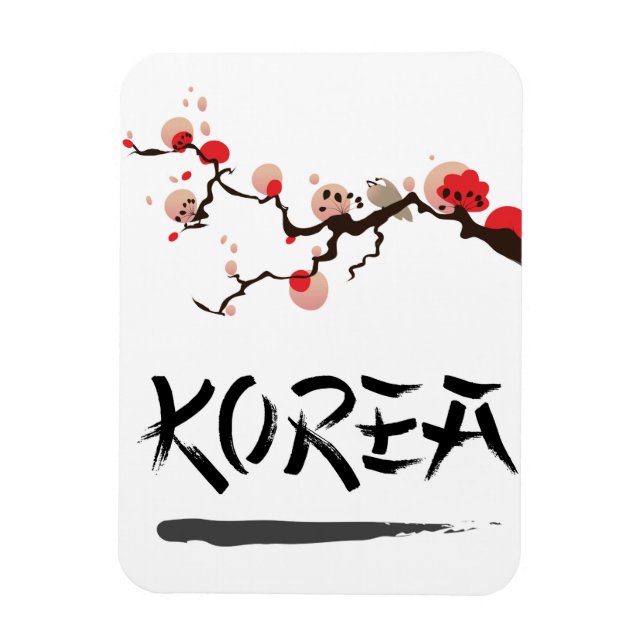 Korea Ink vintage reseaffisch tryck. Magnet (Vertikal)