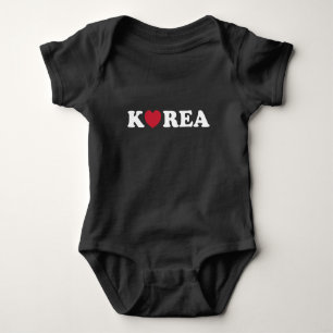 Korea Kärlek Heart Baby Bodykostym T Shirt