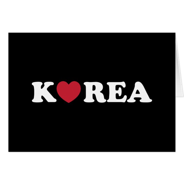 Korea Kärlek Heart Card Hälsningskort (Framsidan Horizontal)