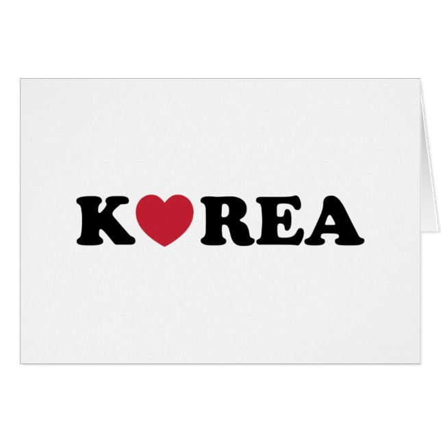 Korea Kärlek Heart Card Hälsningskort (Framsidan Horizontal)