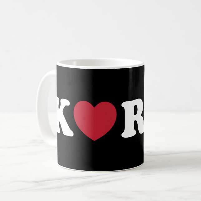 Korea Kärlek Heart Coffee Mugg (Framsida vänster)