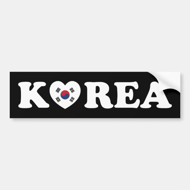 Korea Kärlek Heart Flagga Bildekal (Framsidan)