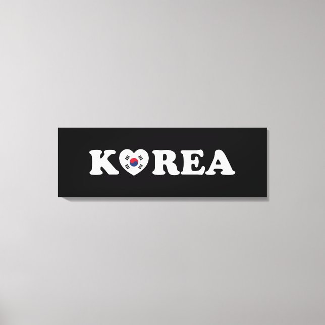 Korea Kärlek Heart Flagga Canvastryck (Framsida)