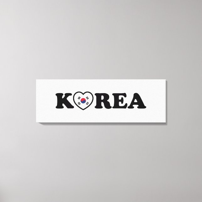 Korea Kärlek Heart Flagga Canvastryck (Framsida)