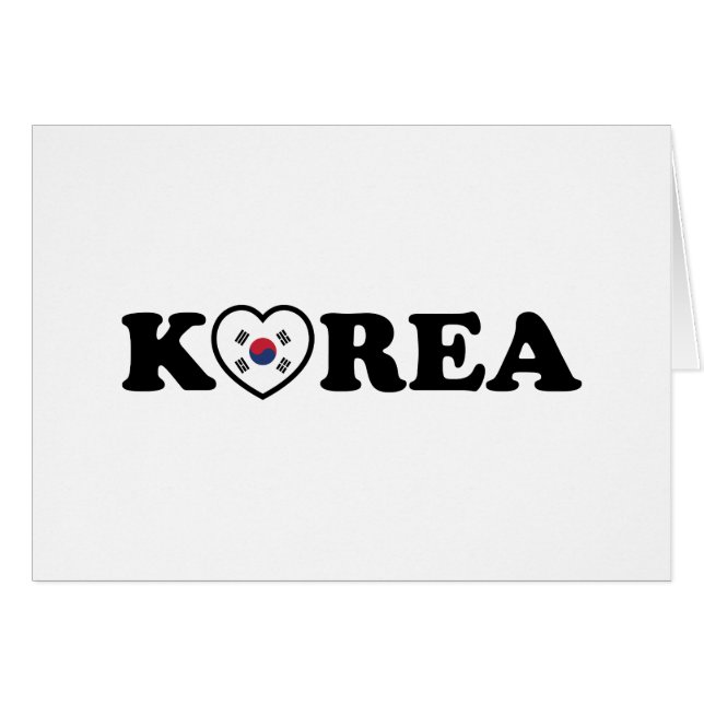 Korea Kärlek Heart Flagga Card Hälsningskort (Framsidan Horizontal)