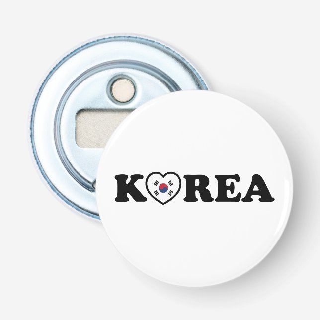 Korea Kärlek Heart Flagga Flasköppnare (Framsidan)