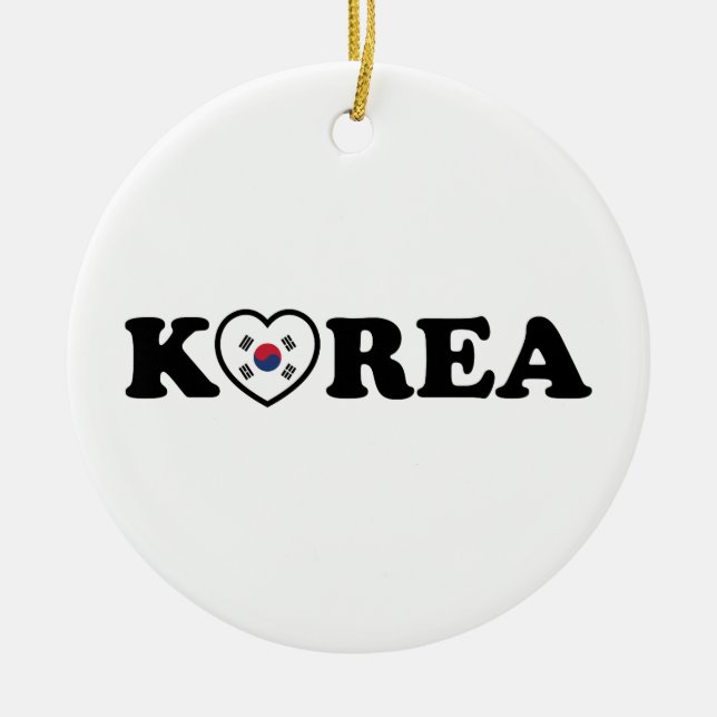 Korea Kärlek Heart Flagga Julgransprydnad Keramik (Framsidan)