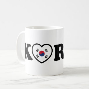 Korea Kärlek Heart Flagga Kaffemugg