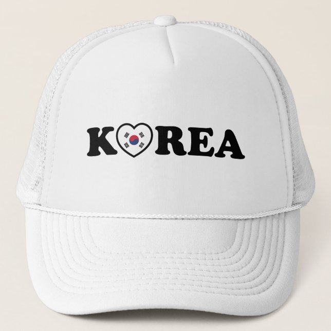 Korea Kärlek Heart Flagga Keps (Framsida)