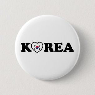 Korea Kärlek Heart Flagga Knapp