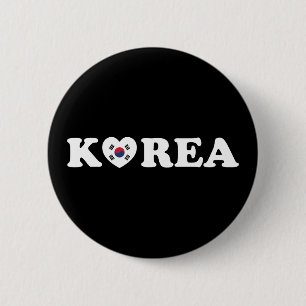 Korea Kärlek Heart Flagga Knapp