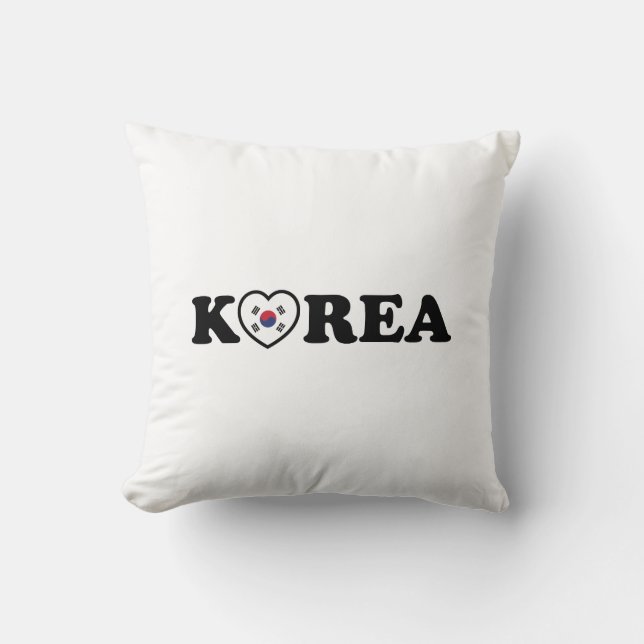 Korea Kärlek Heart Flagga Kudde (Framsida)