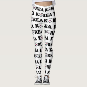 Korea Kärlek Heart Flagga Leggings
