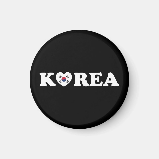 Korea Kärlek Heart Flagga Magnet (Framsidan)