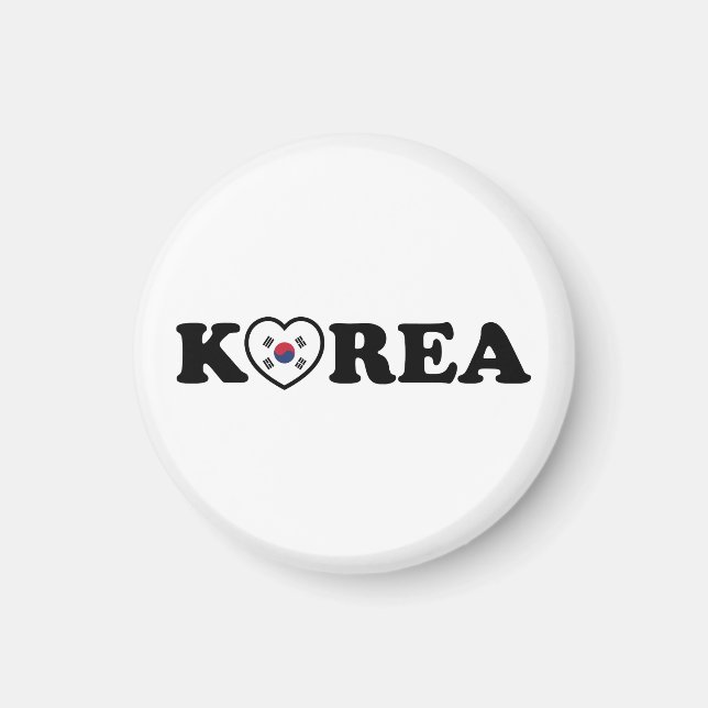 Korea Kärlek Heart Flagga Magnet (Framsidan)