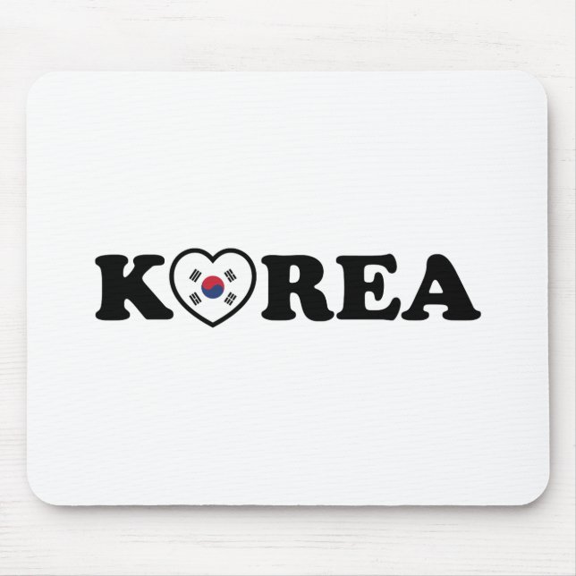 Korea Kärlek Heart Flagga Musmatta (Framsidan)