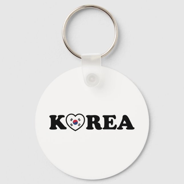 Korea Kärlek Heart Flagga Nyckelring (Framsida)