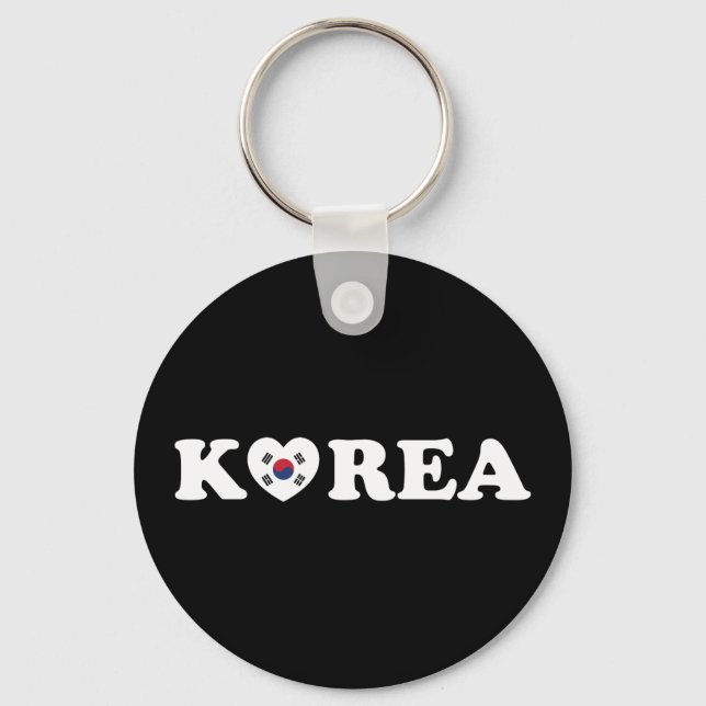 Korea Kärlek Heart Flagga Nyckelring (Framsida)