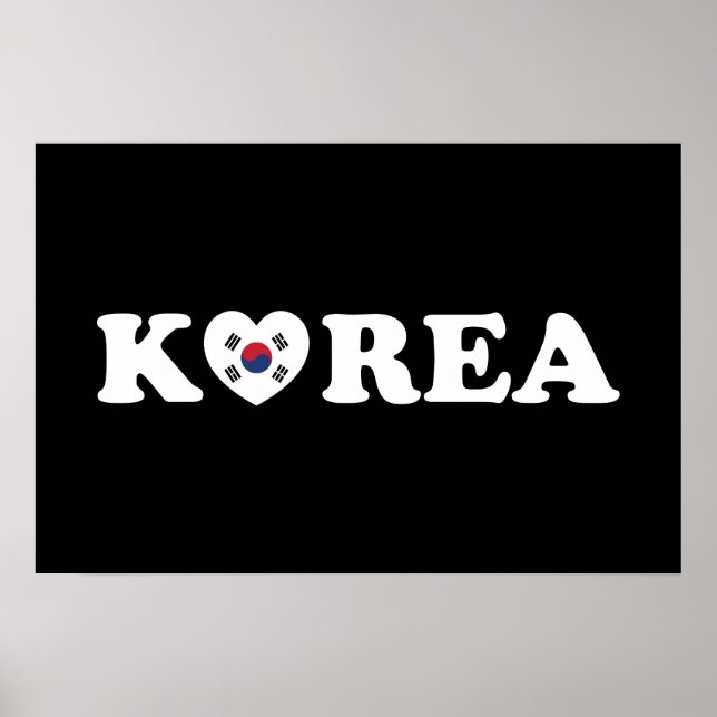 Korea Kärlek Heart Flagga Poster (Framsidan)