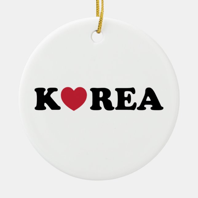 Korea Kärlek Heart Julgransprydnad Keramik (Framsidan)