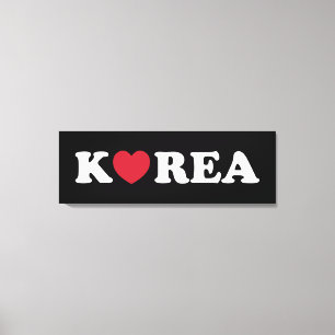Korea Kärlek Heart-Kanvastrycket Canvastryck