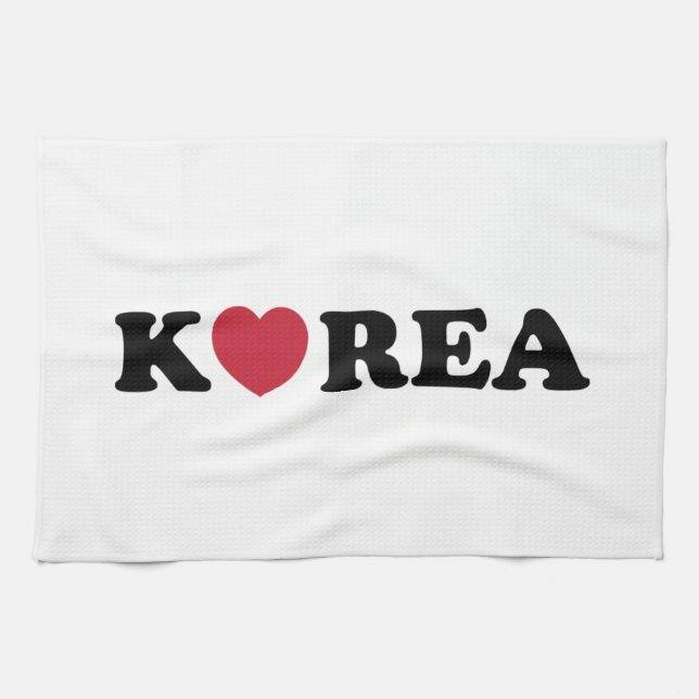 Korea Kärlek Heart Kökshandduk (Horisontell)