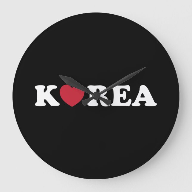 Korea Kärlek Heart Large Clock Stor Klocka (Framsida)