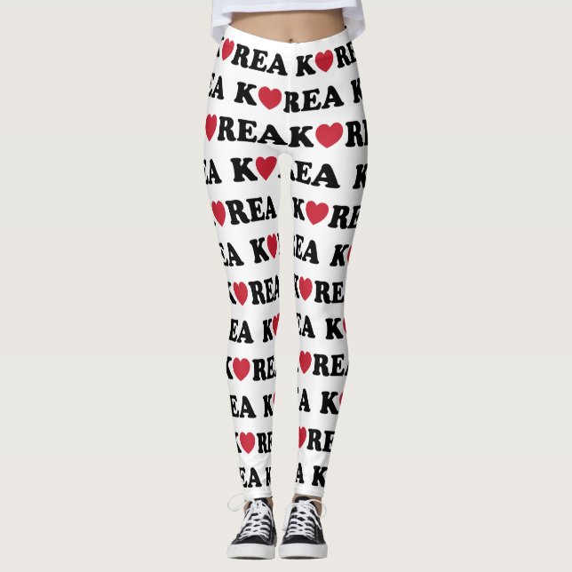 Korea Kärlek Heart Leggings (Framsida)