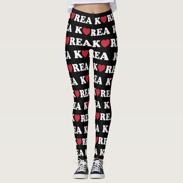 Korea Kärlek Heart Leggings (Framsida)
