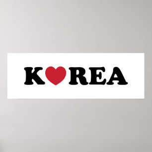 Korea Kärlek Heart Poster