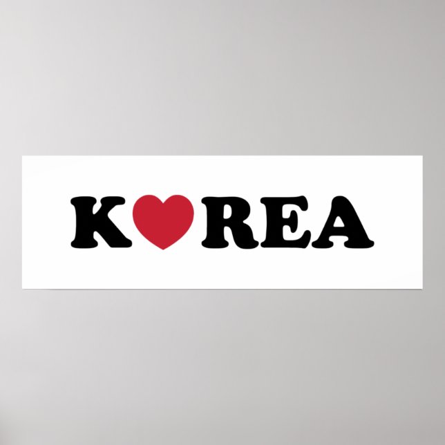 Korea Kärlek Heart Poster (Framsidan)