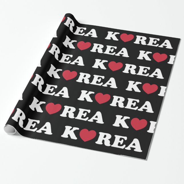Korea Kärlek Heart Wrapping Papper Presentpapper (Utrullad)