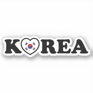 Korea Kärlek Hjärta Flagga Klistermärken