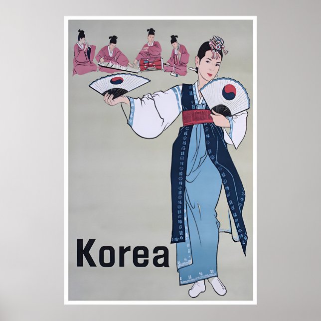 Korea konsttryck Asien Resa Poster Sydkoreanska (Framsidan)