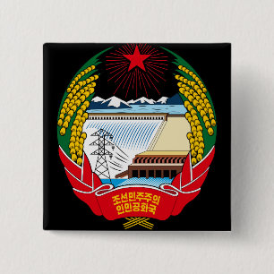korea norr emblem knapp