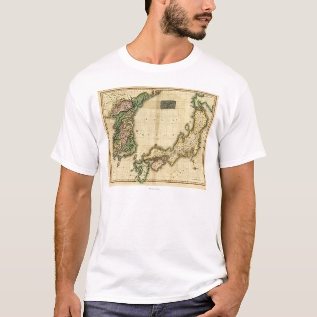 Korea och JapanPanoramic MapKorea och Japan T-shirt (Framsida)